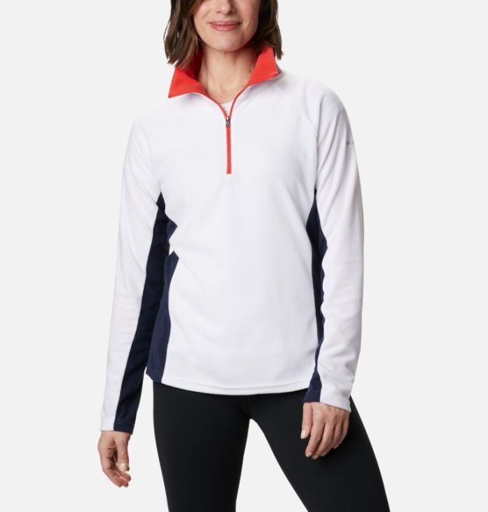 Lã Columbia Glacial™ IV Half Zip Fleece Feminino Branco Azuis Escuro Portugal | 156246-ESY7