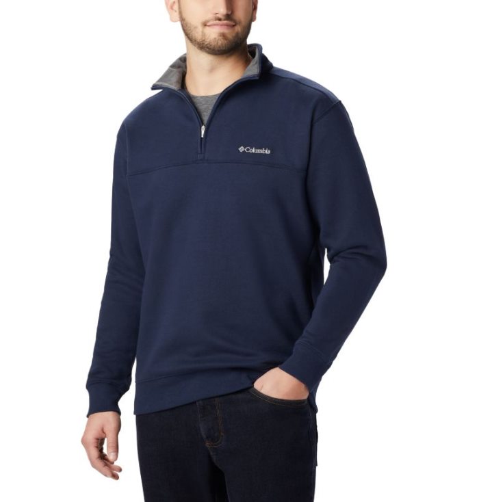 Lã Columbia Hart Mountain™ II Half Zip Masculino Azul Marinho Portugal | 193459-WEZY