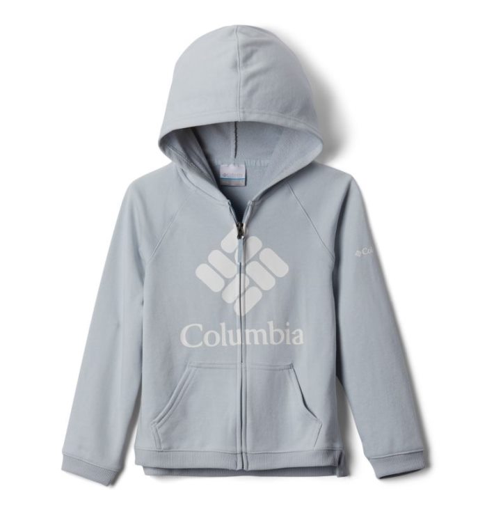 Moletom Com Capuz Columbia Branded French Terry Full Zip Hoodie Criança Luz Cinzentas Portugal | 107158-2O0P