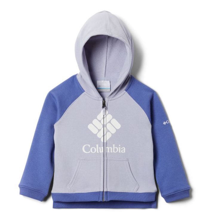 Moletom Com Capuz Columbia Branded French Terry Full Zip Hoodie Criança Luz Roxo Roxo Portugal | 108142-UAUS