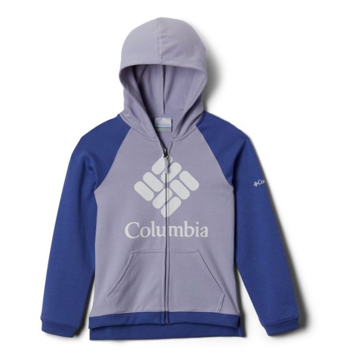 Moletom Com Capuz Columbia Branded French Terry Full Zip Hoodie Criança Luz Roxo Roxo Portugal | 121148-8YIP