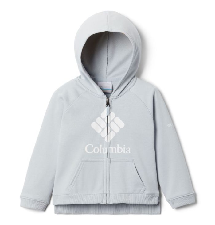 Moletom Com Capuz Columbia Branded French Terry Full Zip Hoodie Criança Luz Cinzentas Portugal | 124596-CJBY