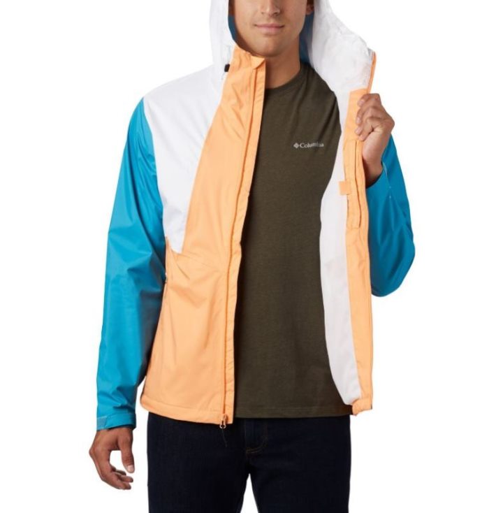 Capa De Chuva Columbia Inner Limits™ II Jaqueta Masculino Luz Laranja Branco Azuis Escuro Portugal | 144099-QYYH