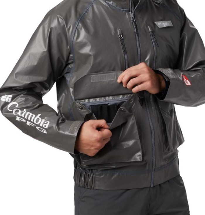 Capa De Chuva Columbia PFG Flycaster™ OutDry™ Ex Wading Jaqueta Masculino Cinzentas Portugal | 139643-V86C