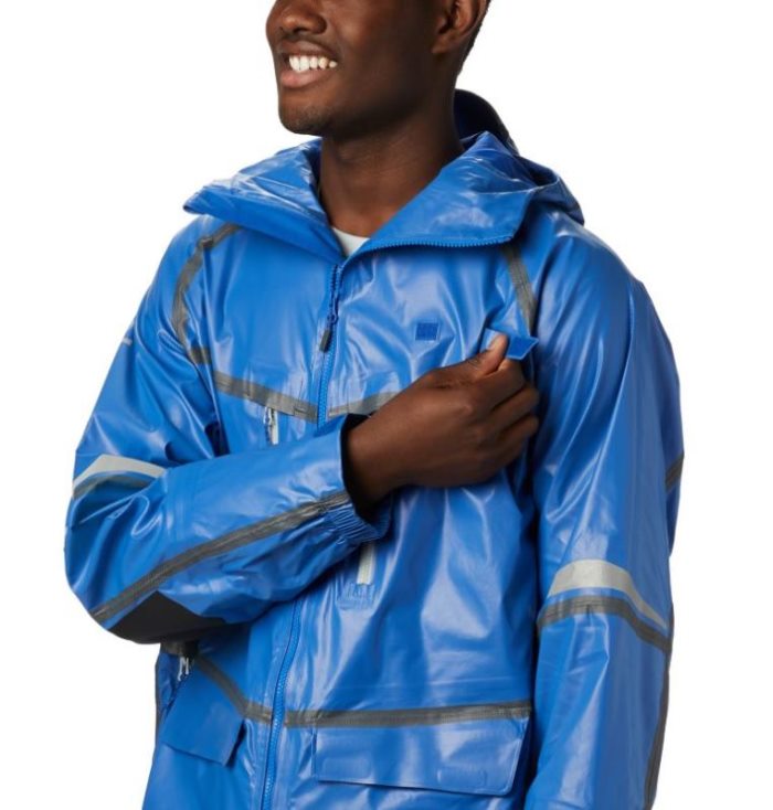 Capa De Chuva Columbia PFG Force XII™ OutDry™ Extreme Jaqueta Masculino Azuis Portugal | 130564-AH1N