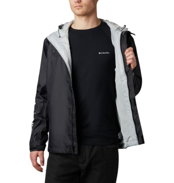 Capa De Chuva Columbia PFG Storm™ Jaqueta Masculino Pretas Cinzentas Portugal | 114748-A4O9