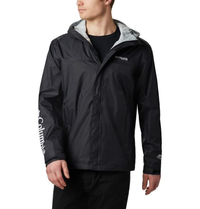 Capa De Chuva Columbia PFG Storm™ Jaqueta Masculino Pretas Cinzentas Portugal | 114748-A4O9