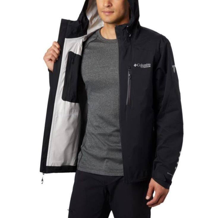 Capa De Chuva Columbia Titan Pass™ 2.5L Shell Jaqueta Masculino Pretas Portugal | 136900-CBIA