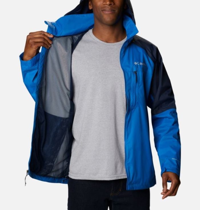 Capa De Chuva Columbia Watertight™ Trek Jaqueta Masculino Luz Azul Anil Azul Marinho Portugal | 117684-V4WH