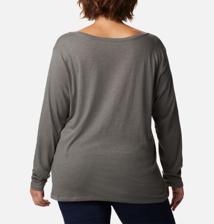 Camisetas Columbia Autumn Trek™ Long Sleeve Relaxed T-Shirt Feminino Cinzentas Escuro Portugal | 171392-U0X3