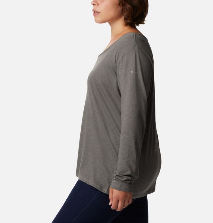 Camisetas Columbia Autumn Trek™ Long Sleeve Relaxed T-Shirt Feminino Cinzentas Escuro Portugal | 171392-U0X3