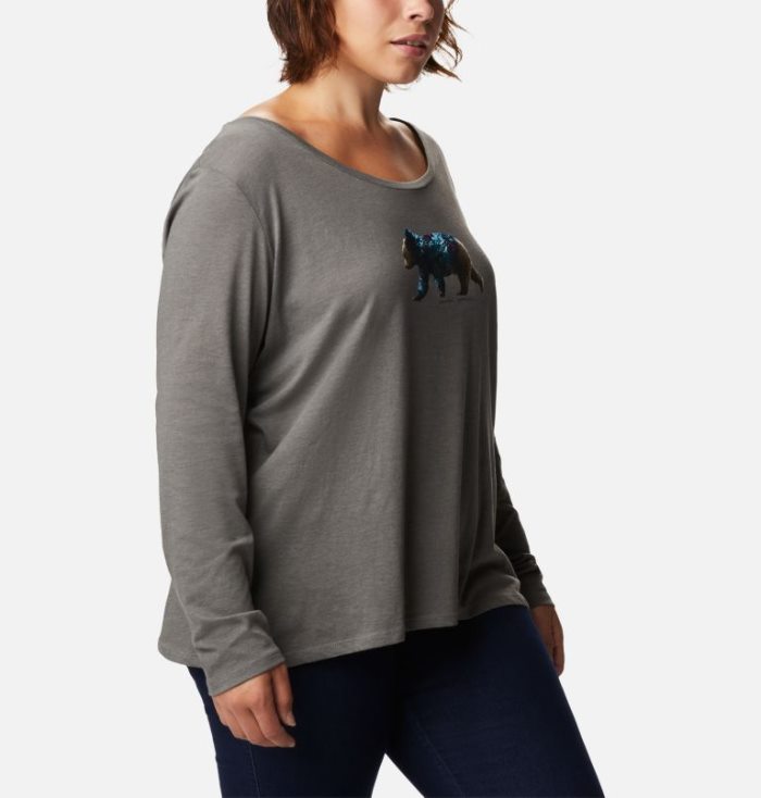 Camisetas Columbia Autumn Trek™ Long Sleeve Relaxed T-Shirt Feminino Cinzentas Escuro Portugal | 171392-U0X3