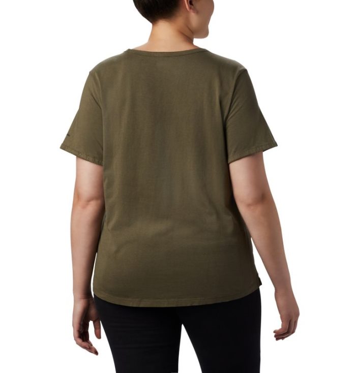 Camisetas Columbia CSC™ Pigment Tee Feminino Verde Oliva Verdes Portugal | 144200-R7RV