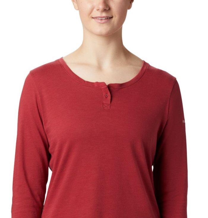 Camisetas Columbia Canyon Point™ Henley Feminino Vermelhas Portugal | 167333-ZT2O