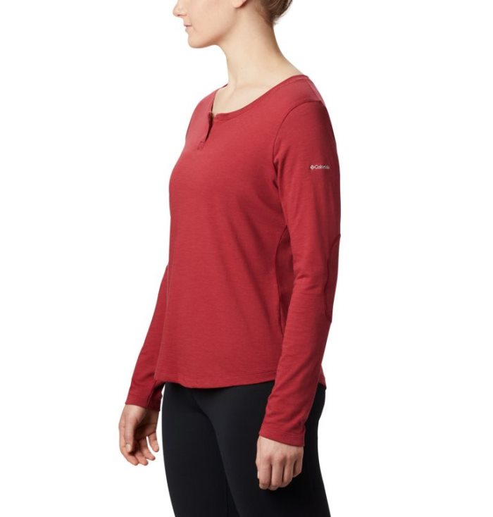 Camisetas Columbia Canyon Point™ Henley Feminino Vermelhas Portugal | 167333-ZT2O