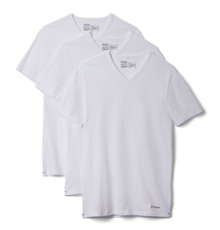 Camisetas Columbia Classicos Fit V-Neck Tee Masculino Branco Portugal | 108350-6QP2