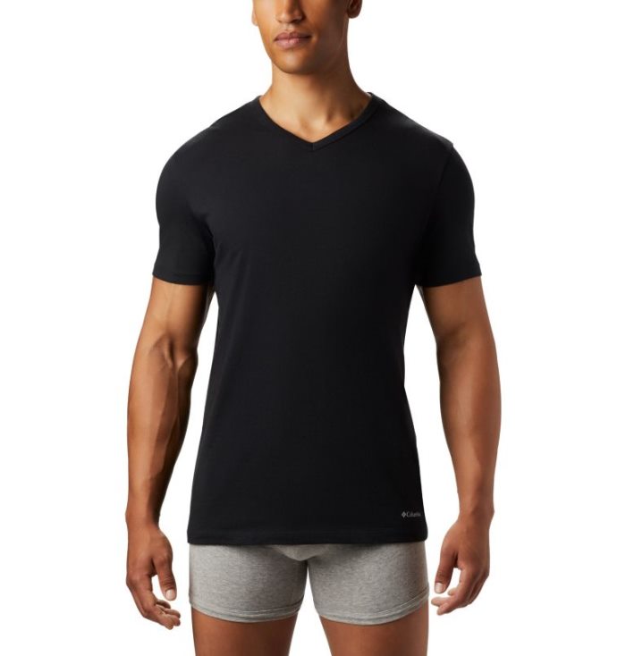 Camisetas Columbia Classicos Fit V-Neck Tee Masculino Pretas Portugal | 158387-PLP1