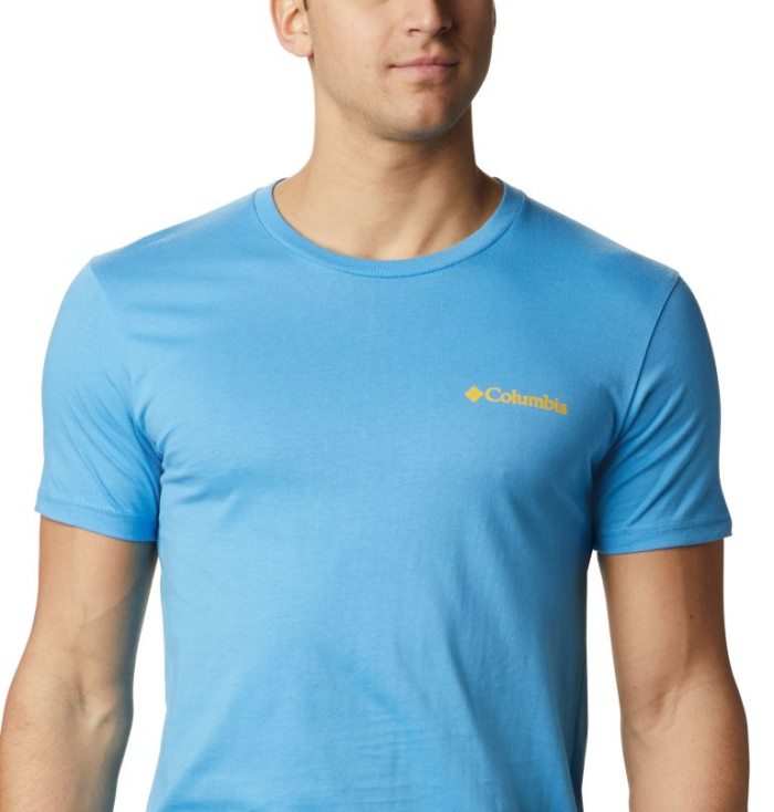 Camisetas Columbia Cliffed T-Shirt Masculino Azuis Escuro Portugal | 149251-O253