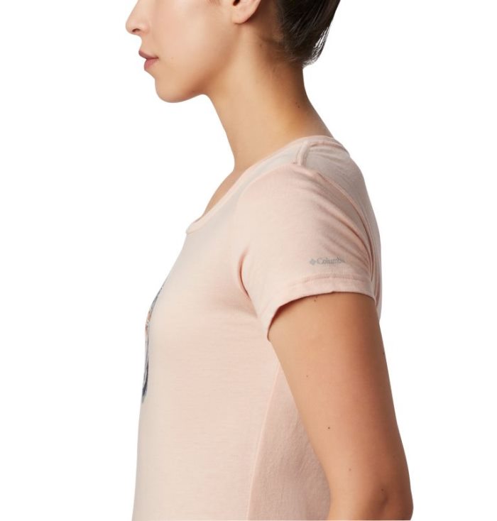 Camisetas Columbia Hidden Lake™ Crew Tee Feminino Luz Coral Portugal | 147478-QSSX