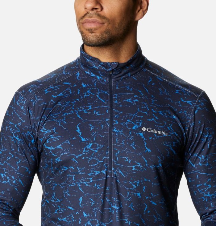 Camisetas Columbia Inverno Power™ Half Zip Shirt Masculino Azul Marinho Portugal | 114355-X6AW