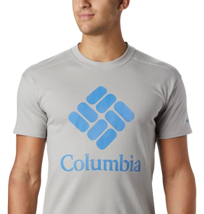 Camisetas Columbia Lodge™ Logo Tee Masculino Cinzentas Azuis Escuro Portugal | 139187-KXBM