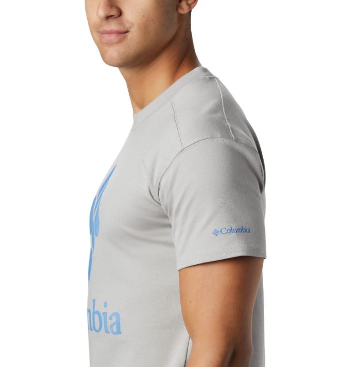 Camisetas Columbia Lodge™ Logo Tee Masculino Cinzentas Azuis Escuro Portugal | 139187-KXBM