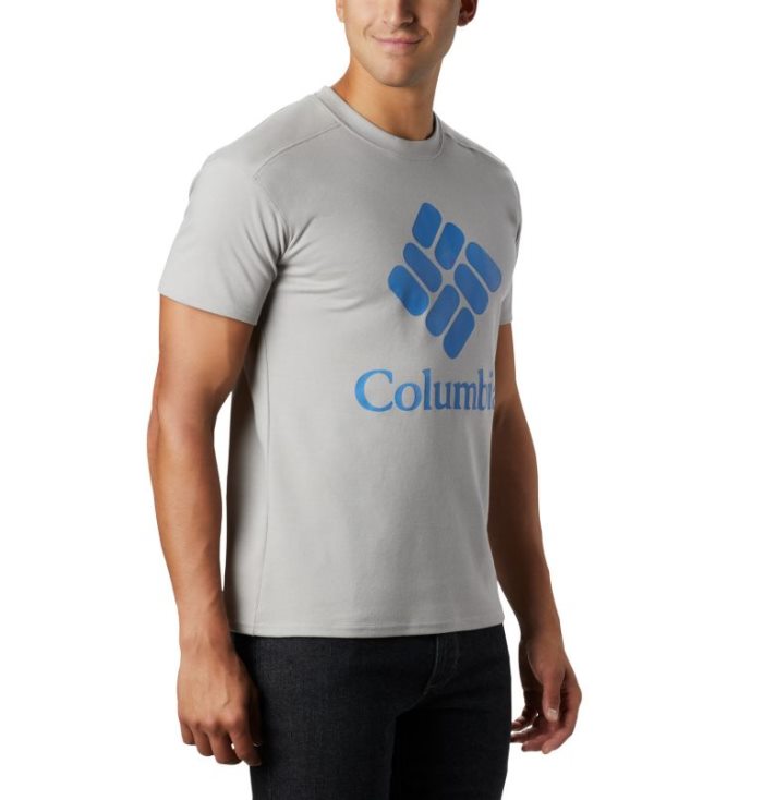 Camisetas Columbia Lodge™ Logo Tee Masculino Cinzentas Azuis Escuro Portugal | 139187-KXBM