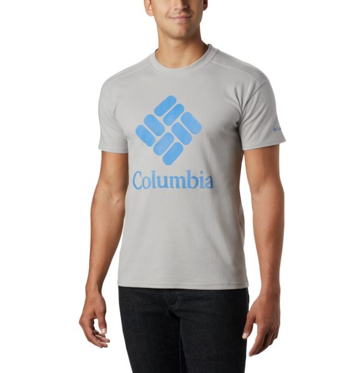 Camisetas Columbia Lodge™ Logo Tee Masculino Cinzentas Azuis Escuro Portugal | 139187-KXBM