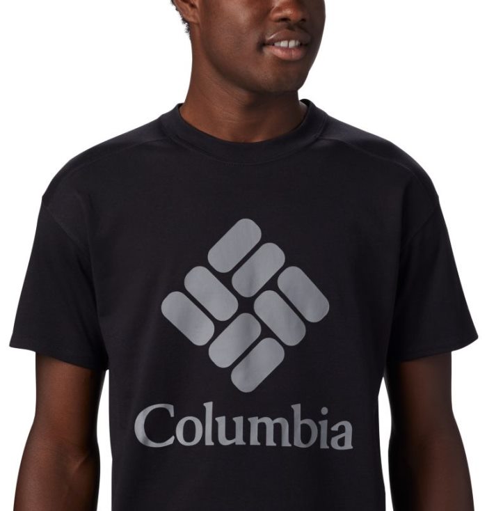 Camisetas Columbia Lodge™ Logo Tee Masculino Pretas Cinzentas Portugal | 141671-NX80