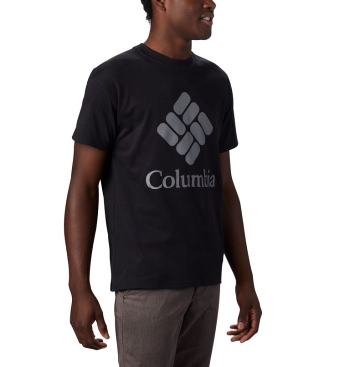 Camisetas Columbia Lodge™ Logo Tee Masculino Pretas Cinzentas Portugal | 141671-NX80