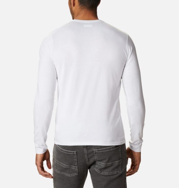 Camisetas Columbia Lookout Point™ Long Sleeve Gráficas T-Shirt Masculino Branco Camufladas Portugal | 111442-EW4R