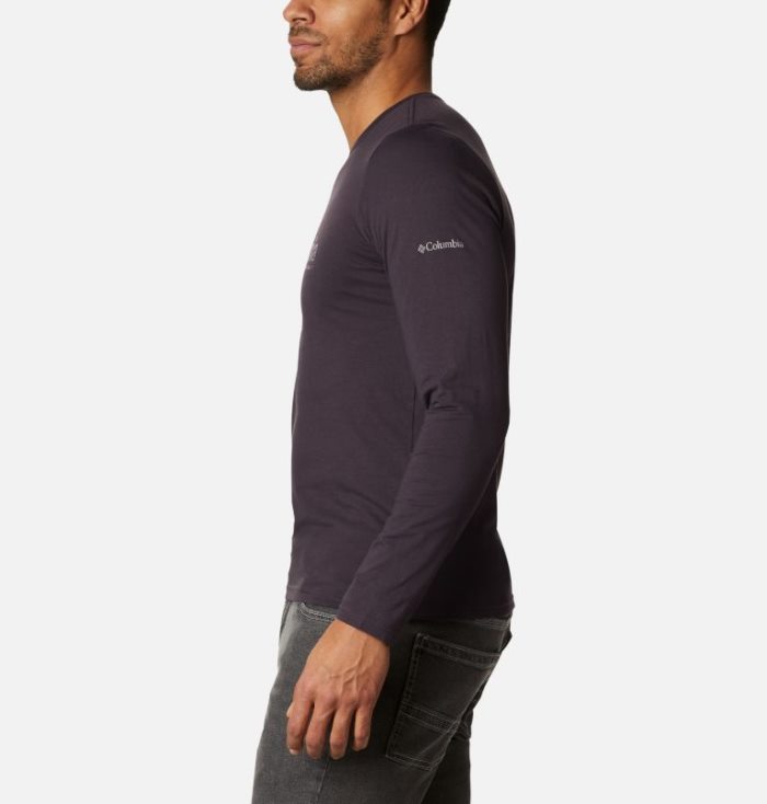 Camisetas Columbia Lookout Point™ Long Sleeve Gráficas T-Shirt Masculino Roxo Escuro Portugal | 155808-28IW