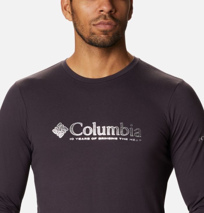 Camisetas Columbia Lookout Point™ Long Sleeve Gráficas T-Shirt Masculino Roxo Escuro Portugal | 155808-28IW