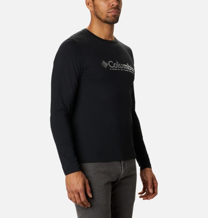 Camisetas Columbia Lookout Point™ Long Sleeve Gráficas T-Shirt Masculino Pretas Portugal | 192125-WFIJ