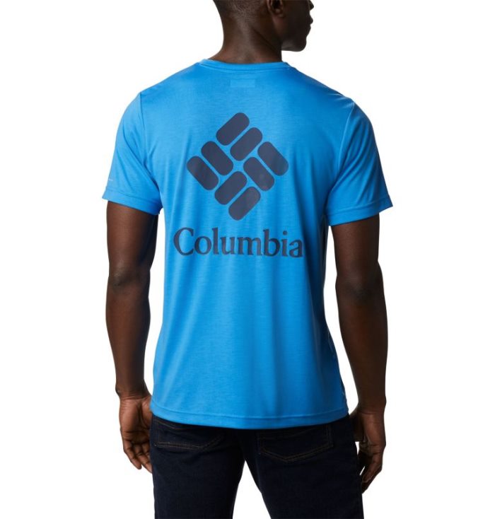 Camisetas Columbia Maxtrail Logo T-Shirt Masculino Azuis Escuro Portugal | 180909-CB3E