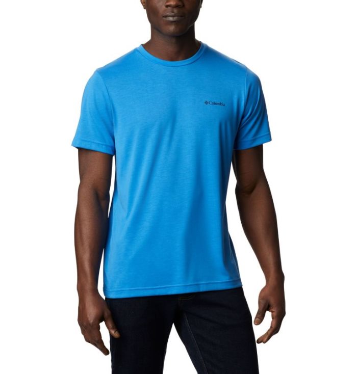 Camisetas Columbia Maxtrail Logo T-Shirt Masculino Azuis Escuro Portugal | 180909-CB3E