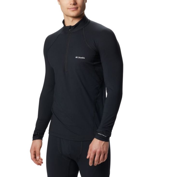 Camisetas Columbia Midweight Stretch Long Sleeve Baselayer Half Zip Shirt Masculino Pretas Portugal | 133300-QNEZ