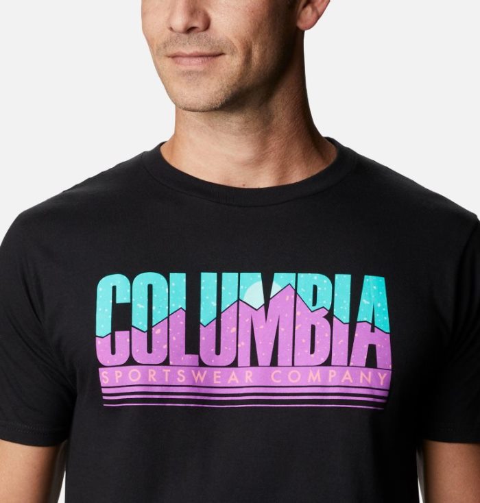 Camisetas Columbia Miles T-Shirt Masculino Pretas Portugal | 169262-0VLO