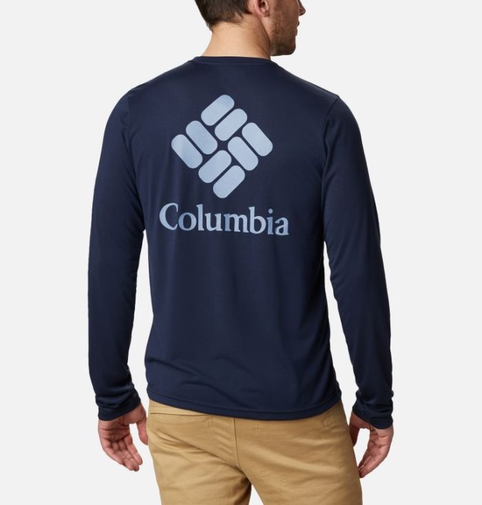 Camisetas Columbia Miller Valley™ Long Sleeve Gráficas T-Shirt Masculino Azul Marinho Portugal | 175680-Q1XS