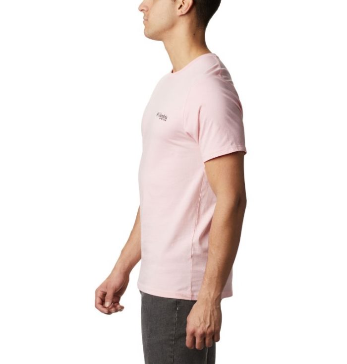 Camisetas Columbia PFG Cove T-Shirt Masculino Luz Rosa Portugal | 194350-7YIX