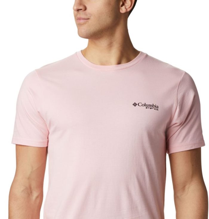 Camisetas Columbia PFG Cove T-Shirt Masculino Luz Rosa Portugal | 194350-7YIX