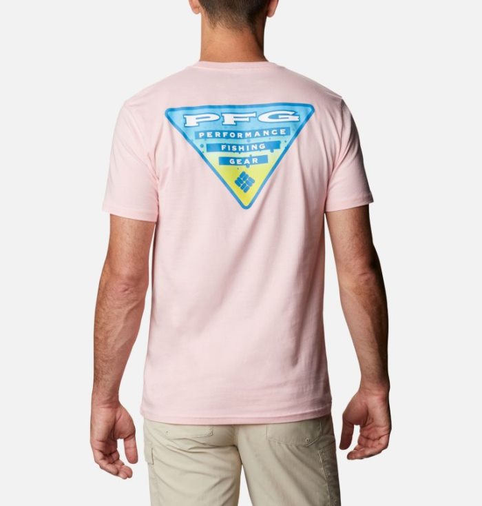 Camisetas Columbia PFG Eldo T-Shirt Masculino Luz Rosa Portugal | 186505-6ZJ2