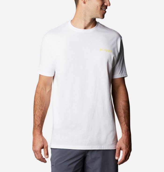 Camisetas Columbia PFG Jiffy T-Shirt Masculino Branco Portugal | 197059-DJRK