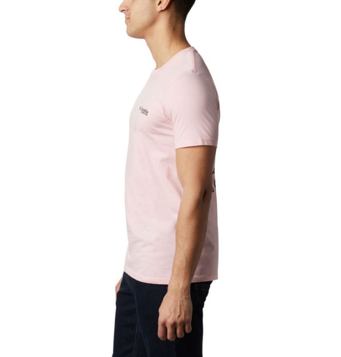 Camisetas Columbia PFG La Ment T-Shirt Masculino Luz Rosa Portugal | 181271-8HDO