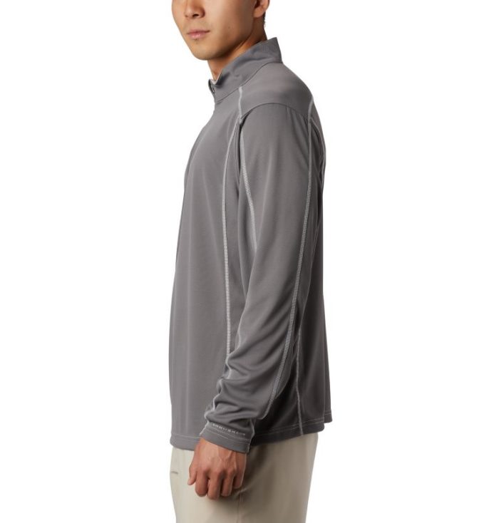 Camisetas Columbia PFG Low Drag™ 1/4 Zip Top Masculino Cinzentas Portugal | 190729-NHNF