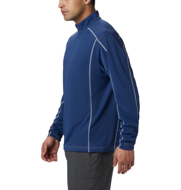 Camisetas Columbia PFG Low Drag™ 1/4 Zip Top Masculino Azul Marinho Portugal | 192538-GYLF