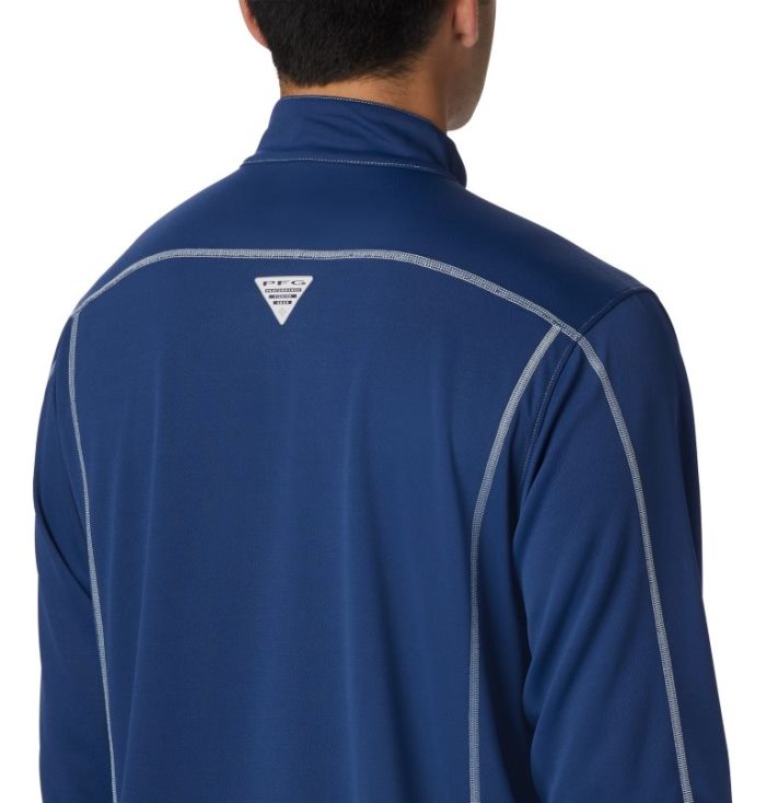 Camisetas Columbia PFG Low Drag™ 1/4 Zip Top Masculino Azul Marinho Portugal | 192538-GYLF