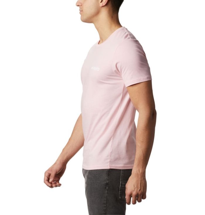 Camisetas Columbia PFG Scribble Gráficas T-Shirt Masculino Luz Rosa Portugal | 147849-OQOG