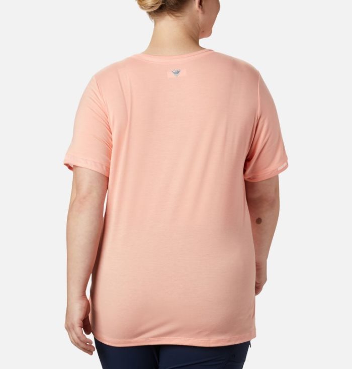 Camisetas Columbia PFG Slack Agua™ Knit Pocket Tee Feminino Rosa Portugal | 120637-0HXZ