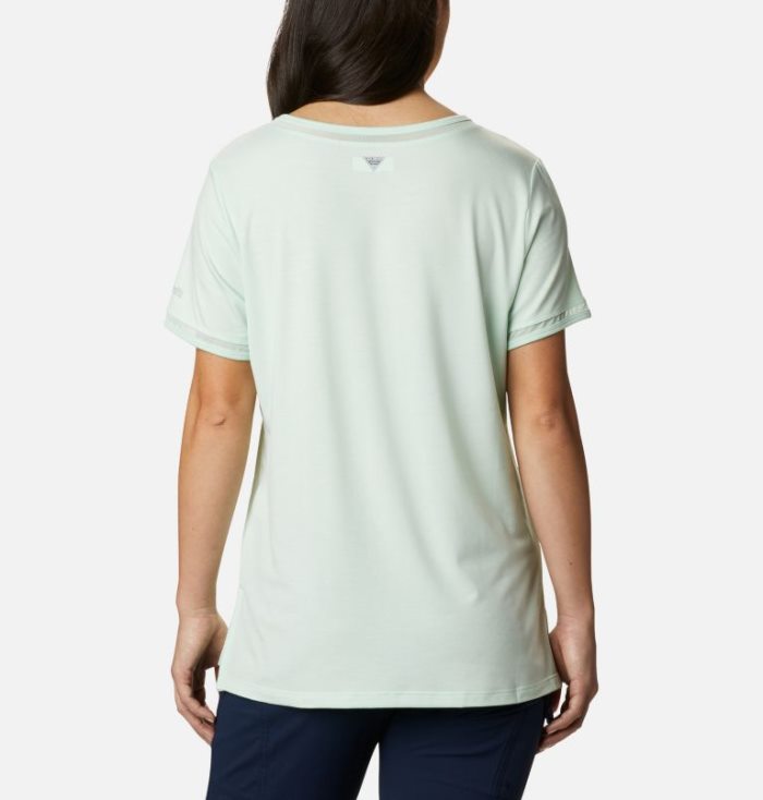 Camisetas Columbia PFG Slack Agua™ Knit Pocket Tee Feminino Luz Menta Portugal | 134306-0D5G